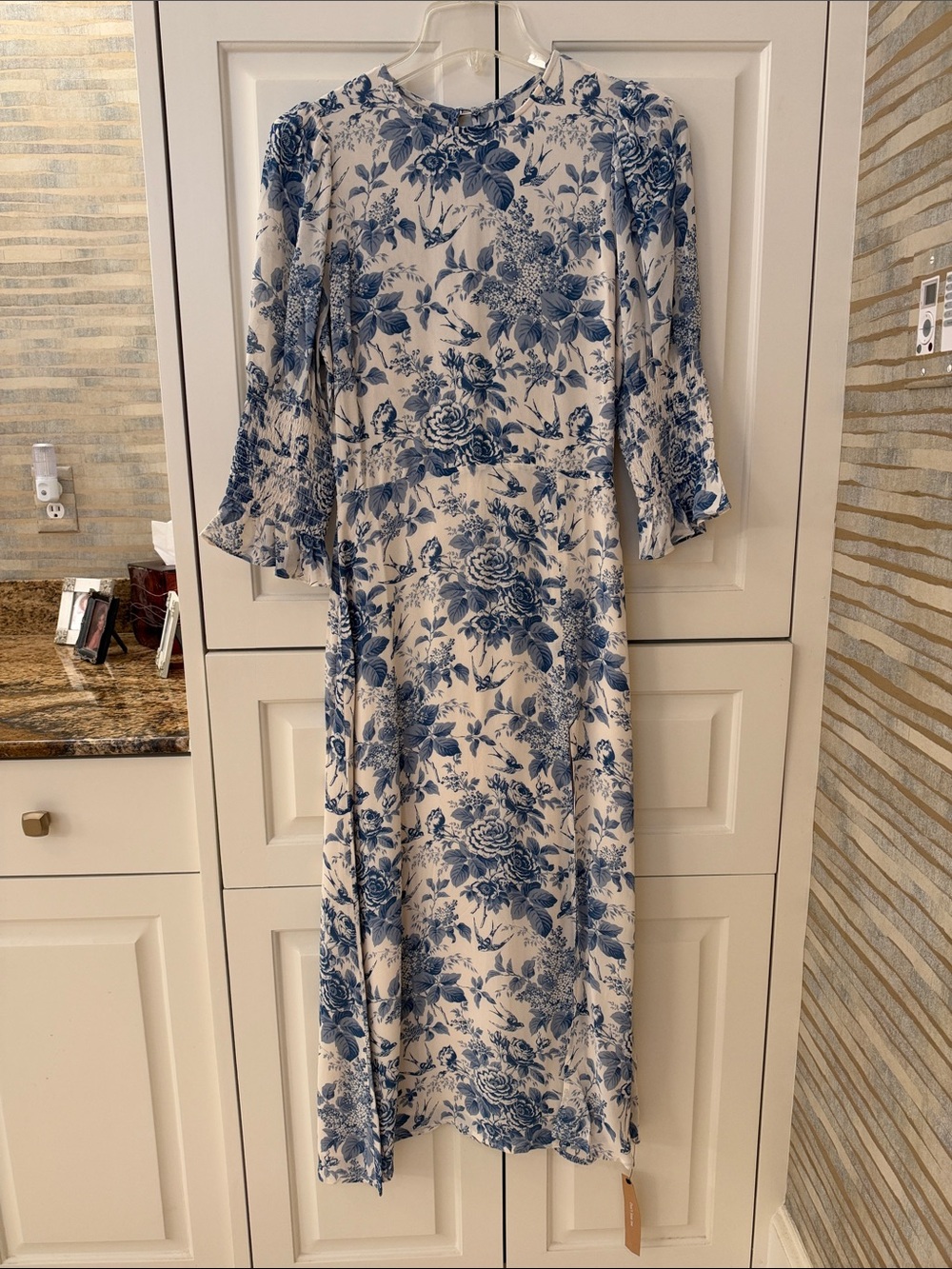 Reformation Blue & White Floral Midi Dress